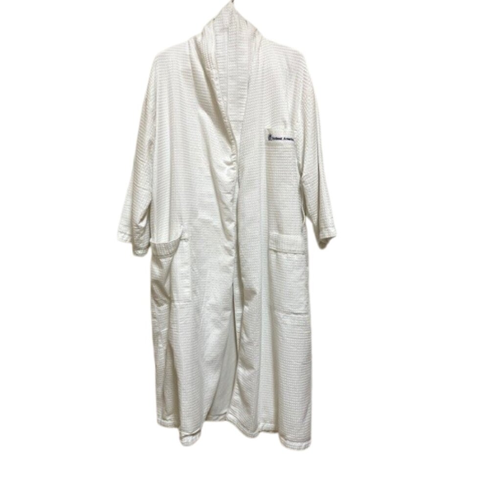 Monarch Holland America duster length waffle weave robe, terry lined